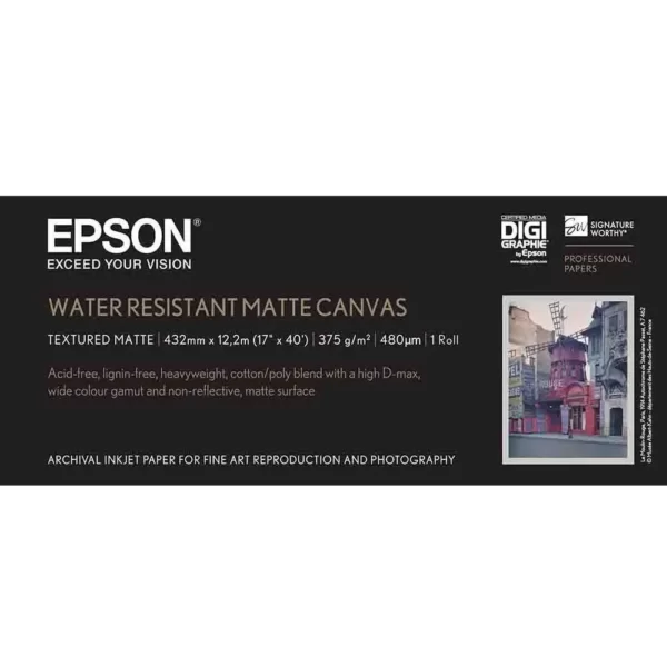 C13S042013 Epson WaterResistant Matte Canvas Roll